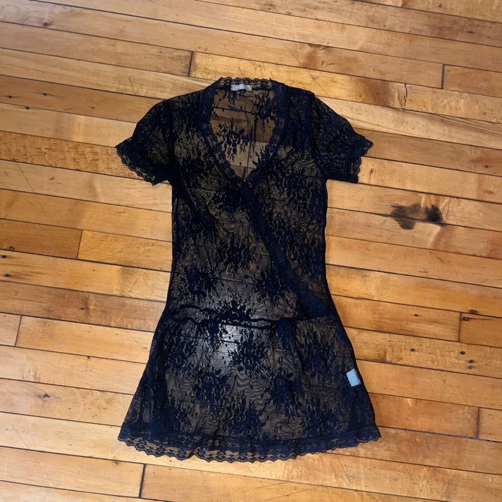 Vintage Forever 21 Black Lace Mini Dress